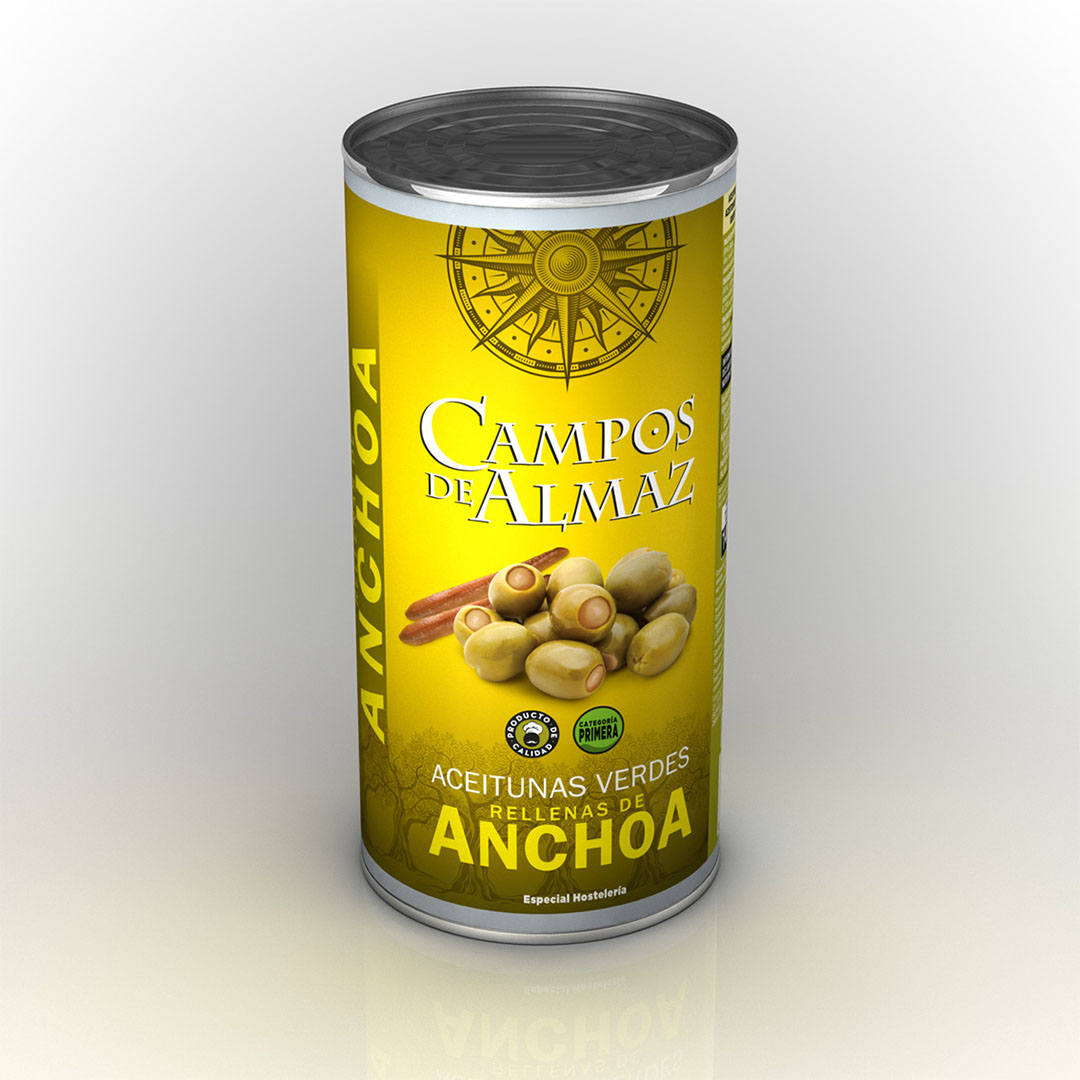 Aceituna Verde Rellena De Anchoa 2 Kg Campos De Almaz